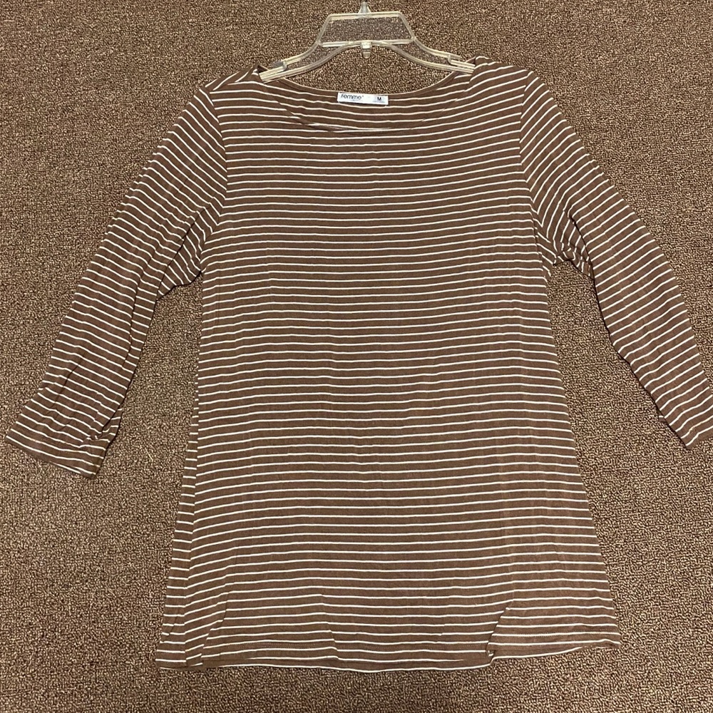 SOFT MOCHA STRIPED TOP - Picture 8 of 10